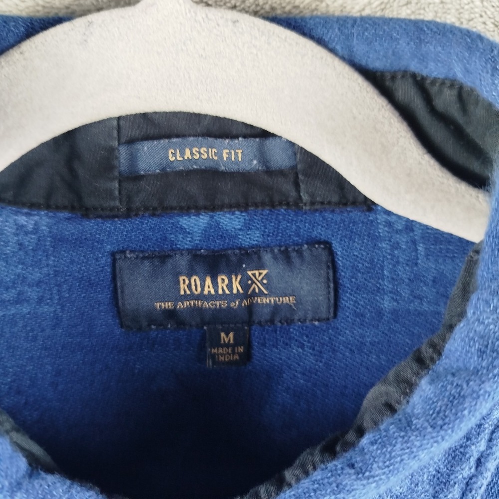 Roark Blue Aztec Native Pattern Flannel Shirt Men… - image 5